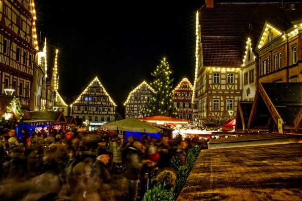 house covered with string lights